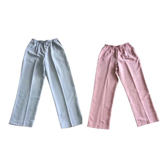 ALFRED DUNNER Pants(2) Women's Size 12 Pink Blue High Waist Faux Suede Pull-On - Picture 1 of 16